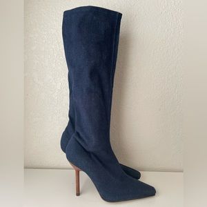 Victoria’s Secret Colin Stuart denim stiletto boots, size 10 new without box